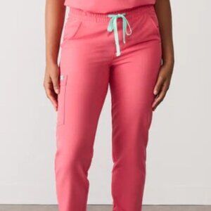 NWOT Garde-Malade "Rosie" baroque rose jogger scrubs (PETITE) - XS
